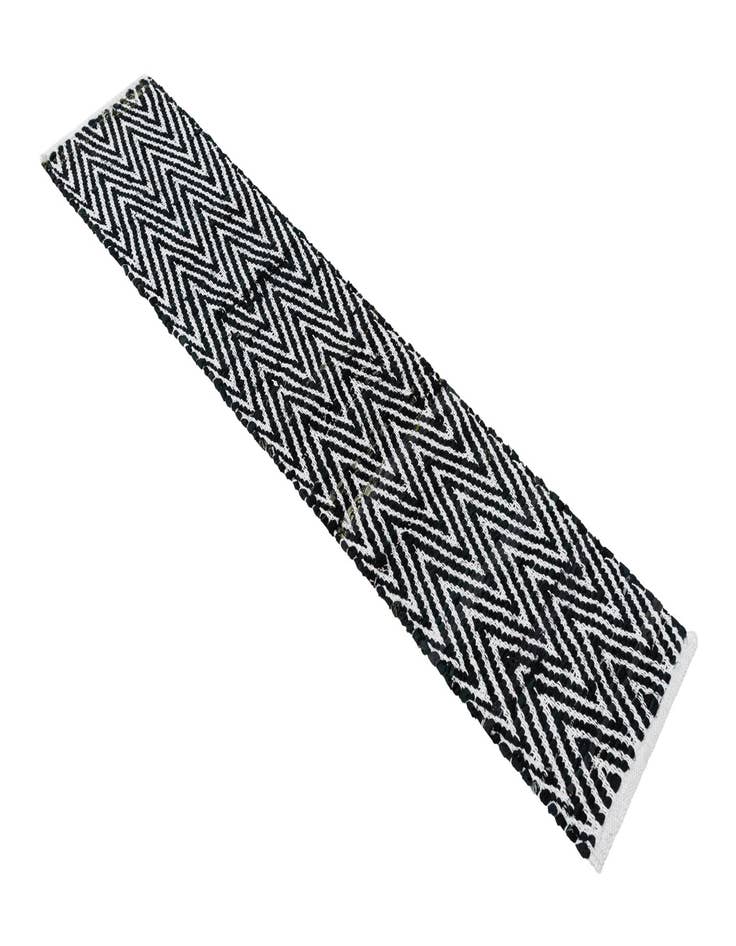 Detail image of  1' 2 x 6' 1  Hand Woven Chindi Chevron Table Runner Rug