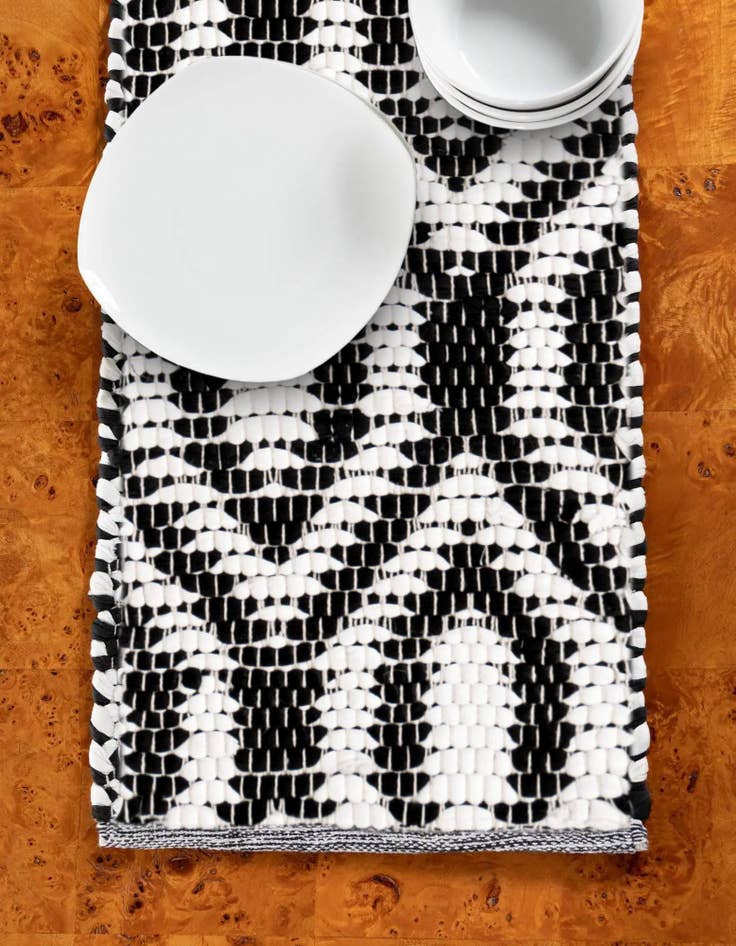 Detail image of  1' 2 x 10'  Hand Woven Chindi Jute Table Runner Rug