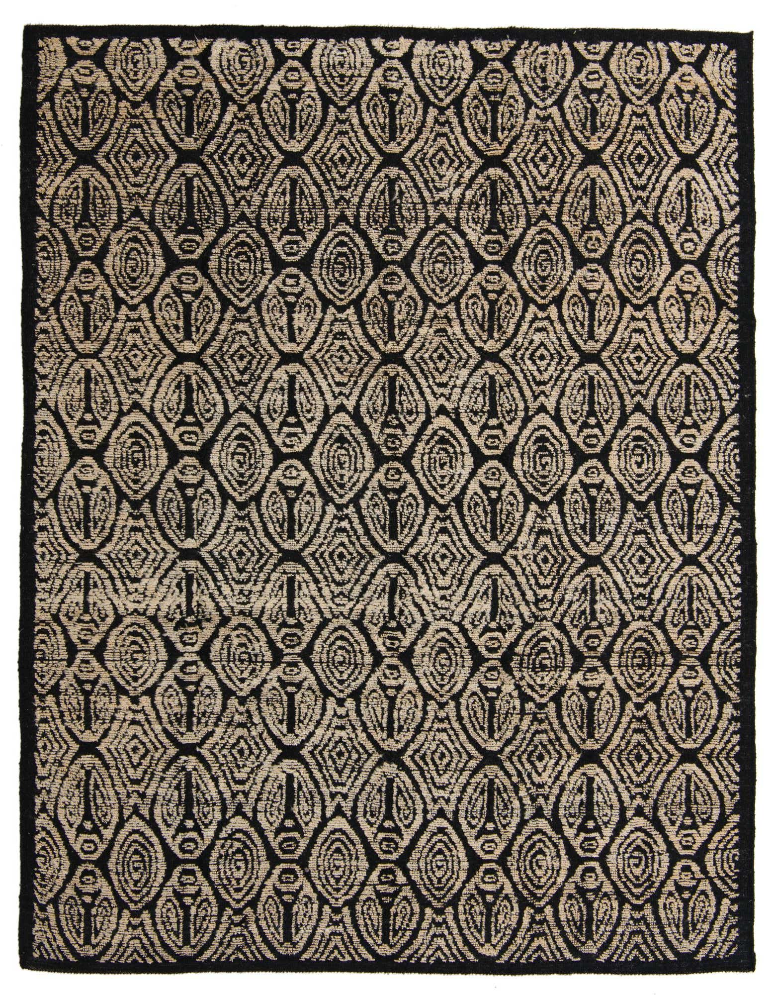 A rectangular 8x10 Darya rug in brown and black with an abstract, textured pattern, suitable for a living room.