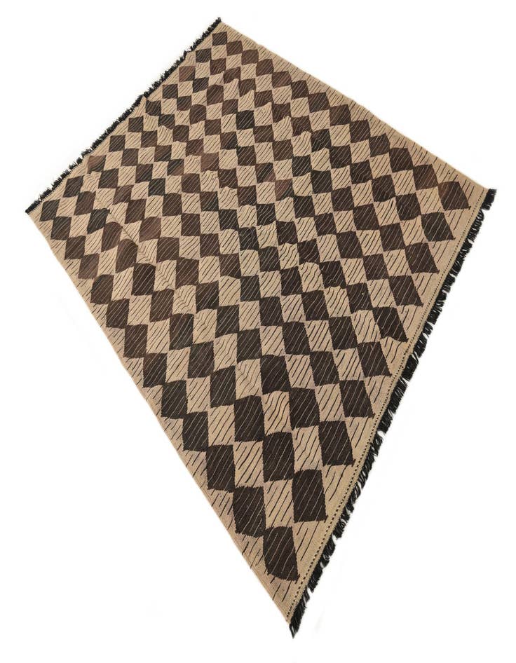 Detail image of  5' x 6' 4  Hand Woven Kilim Modern Wool Rug