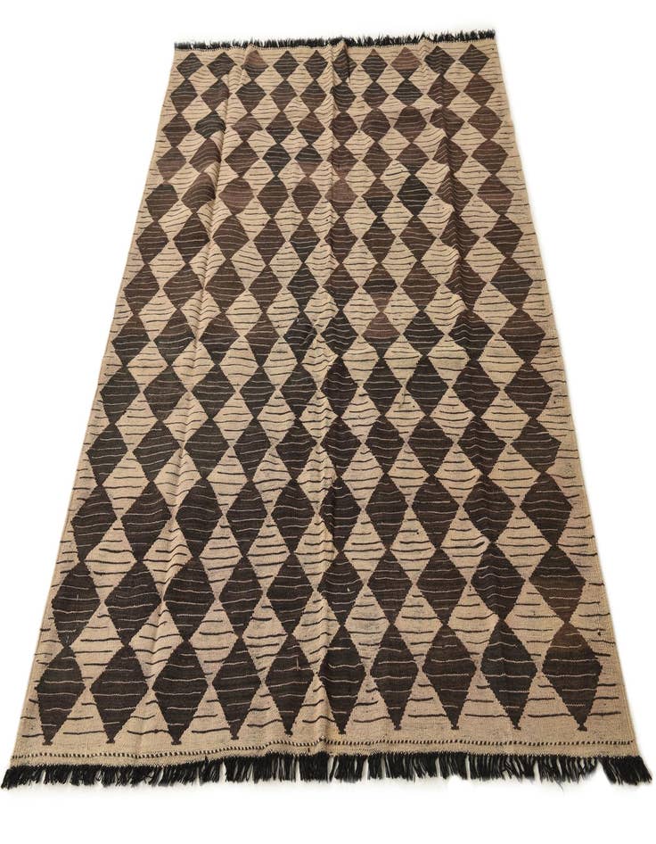 Detail image of  5' x 6' 4  Hand Woven Kilim Modern Wool Rug
