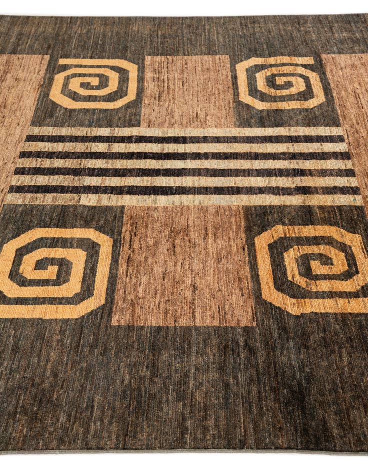 Detail image of  6' 9 x 9' 4  Hand Knotted Modern Ziegler Wool Rug