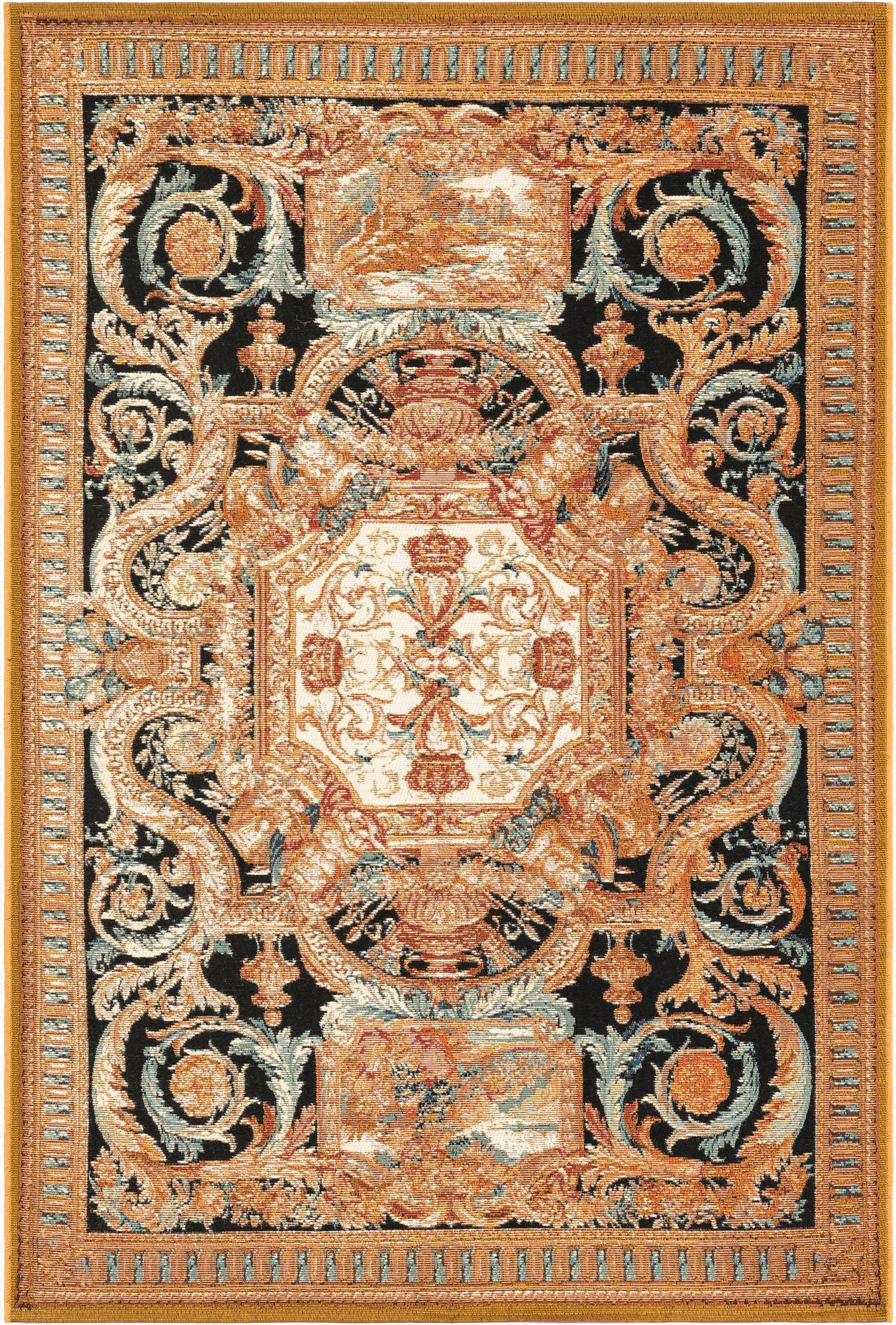  4' x 6'  Washable Traditional Indoor / Outdoor Rug