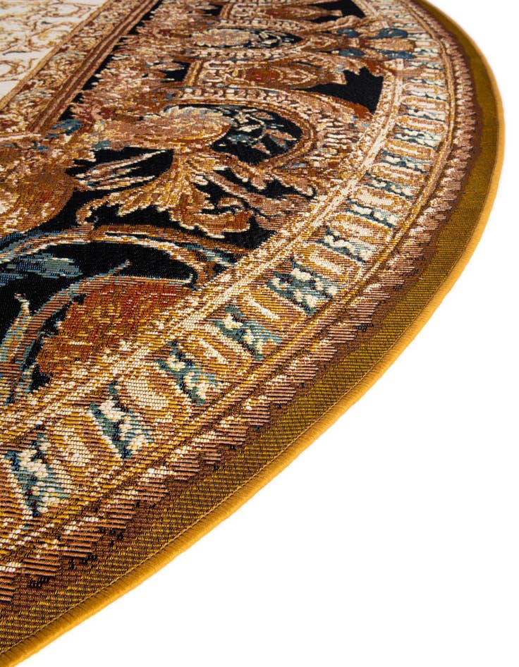 Detail image of  4' x 4'  Washable Traditional Indoor / Outdoor Round Rug