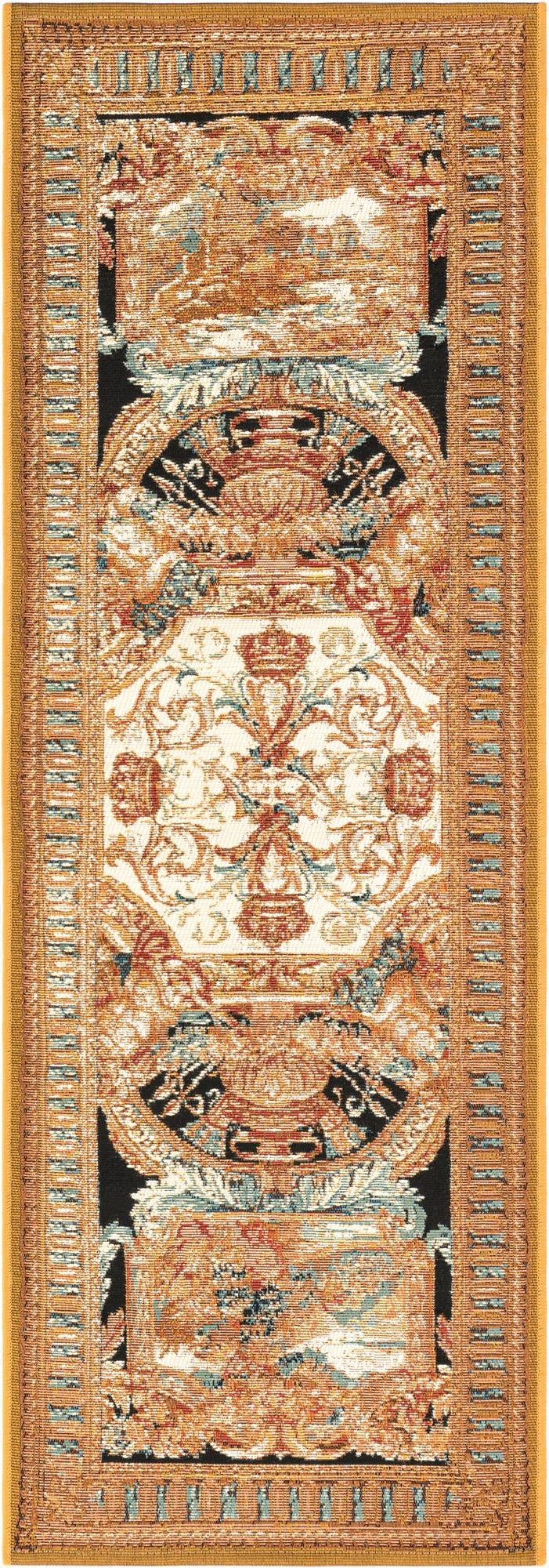  2' x 6'  Washable Traditional Indoor / Outdoor Runner Rug