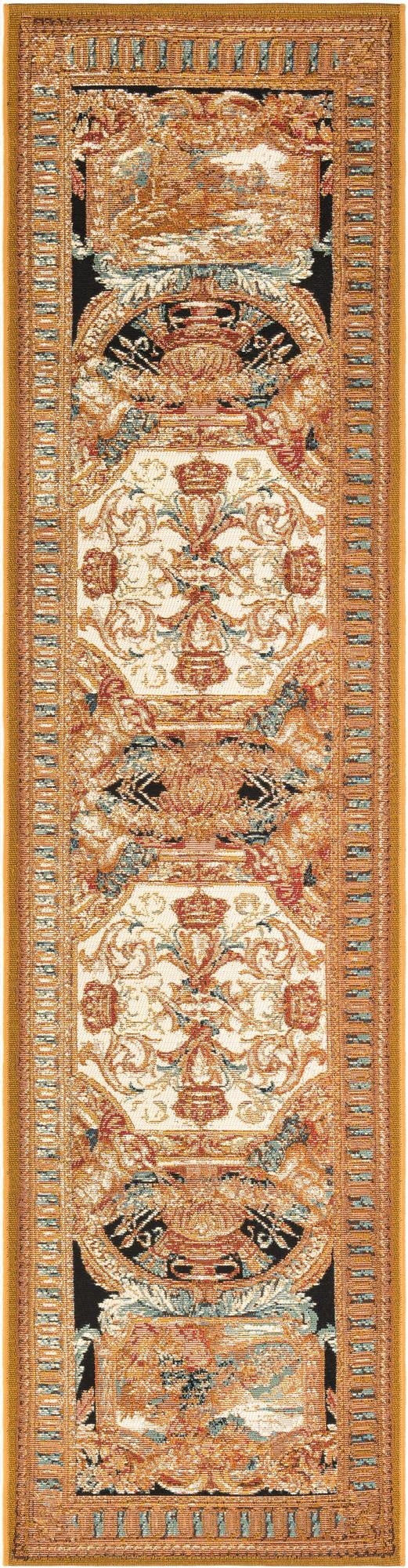  2' x 8'  Washable Traditional Indoor / Outdoor Runner Rug