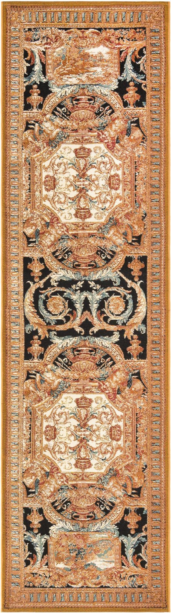  2' 7 x 10'  Washable Traditional Indoor / Outdoor Runner Rug