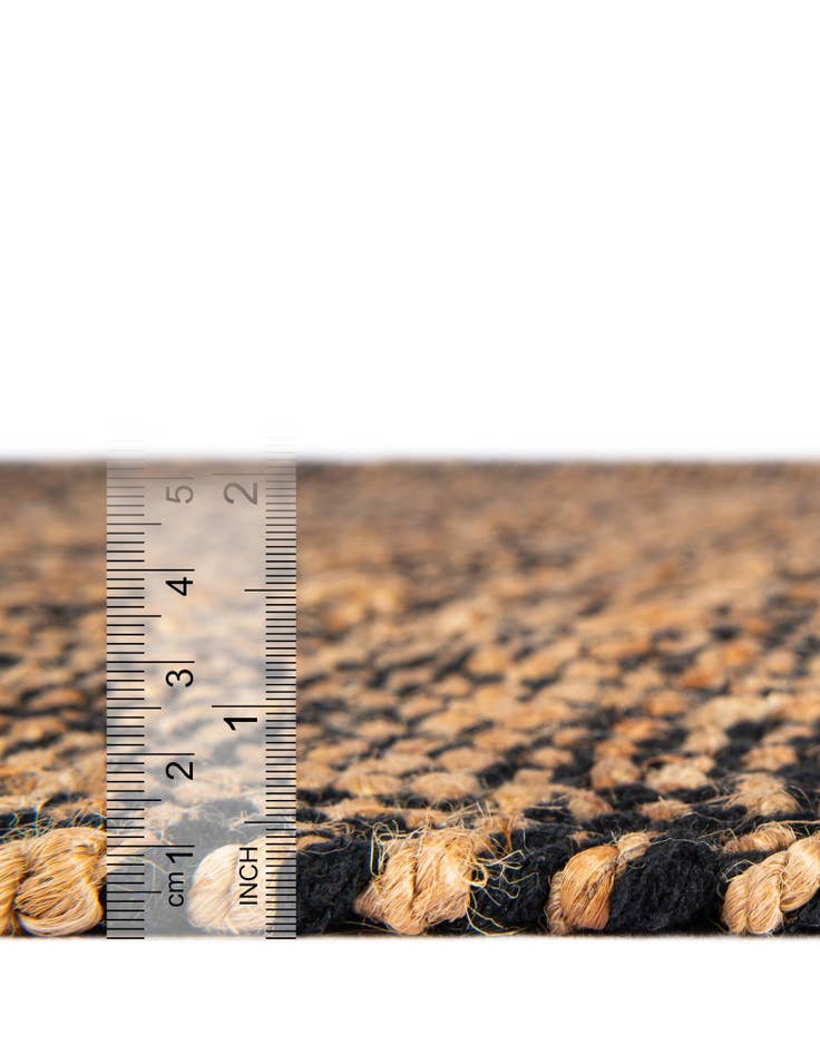 Detail image of  2' 2 x 3' 7  Hand Woven Braided Jute Hearth Rug