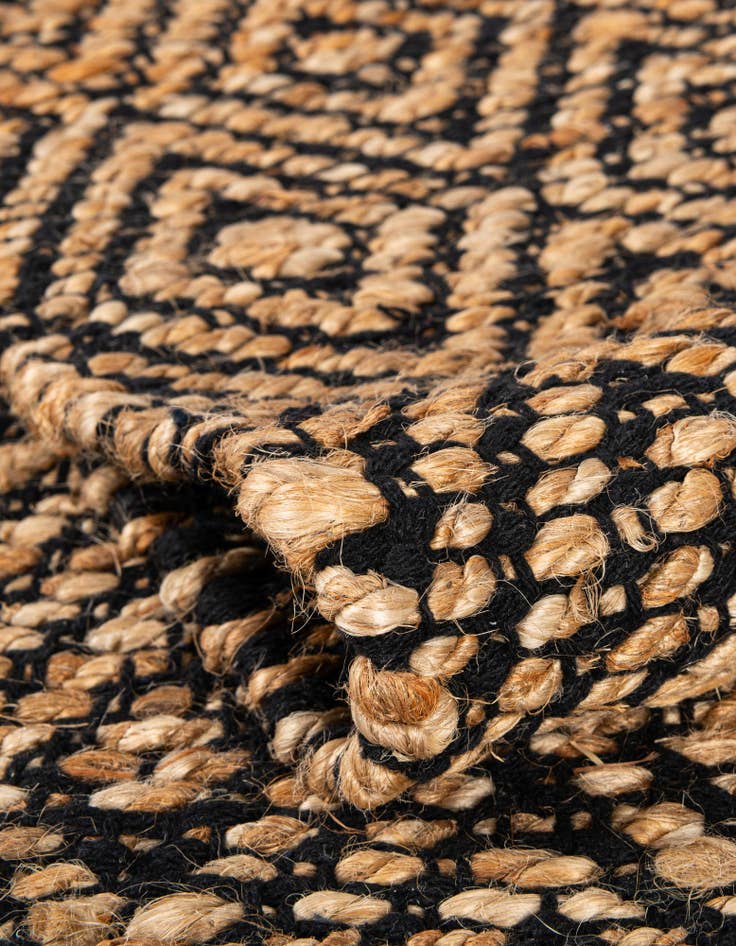 Detail image of  2' 2 x 3' 7  Hand Woven Braided Jute Hearth Rug