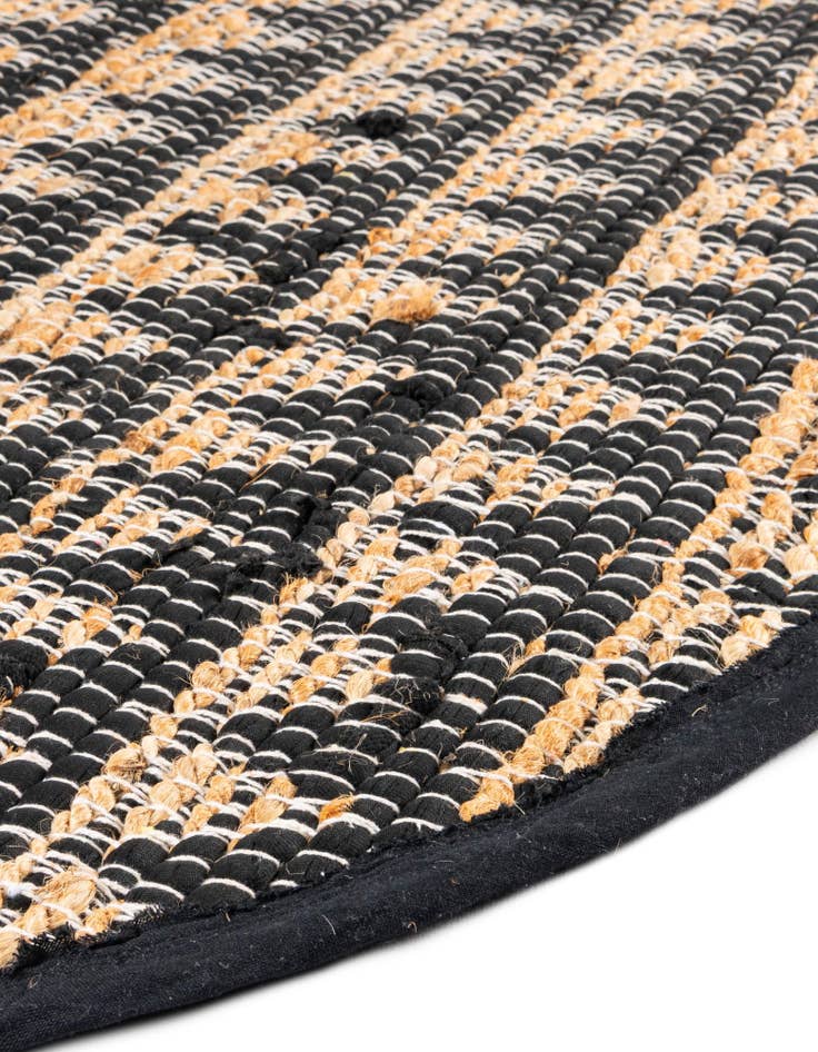 Detail image of  2' 2 x 3' 7  Hand Woven Chindi Jute Hearth Rug