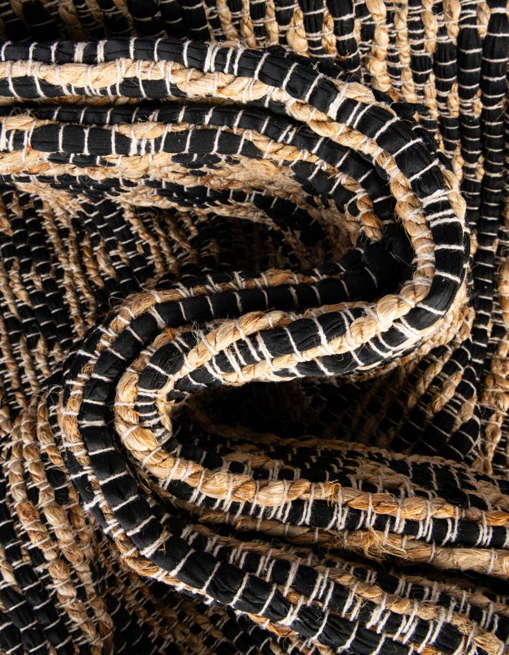 Detail image of  2' 2 x 3' 7  Hand Woven Chindi Jute Hearth Rug