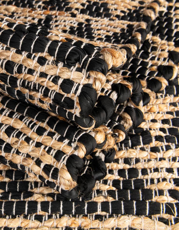 Detail image of  2' 2 x 3' 7  Hand Woven Chindi Jute Hearth Rug