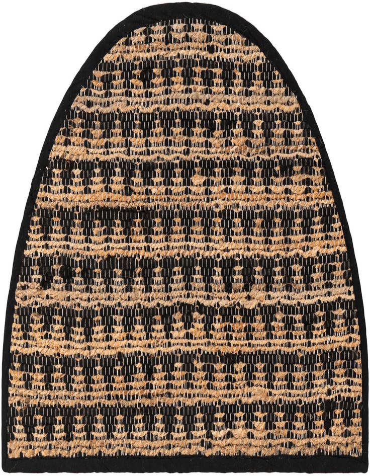 Detail image of  2' 2 x 3' 7  Hand Woven Chindi Jute Hearth Rug