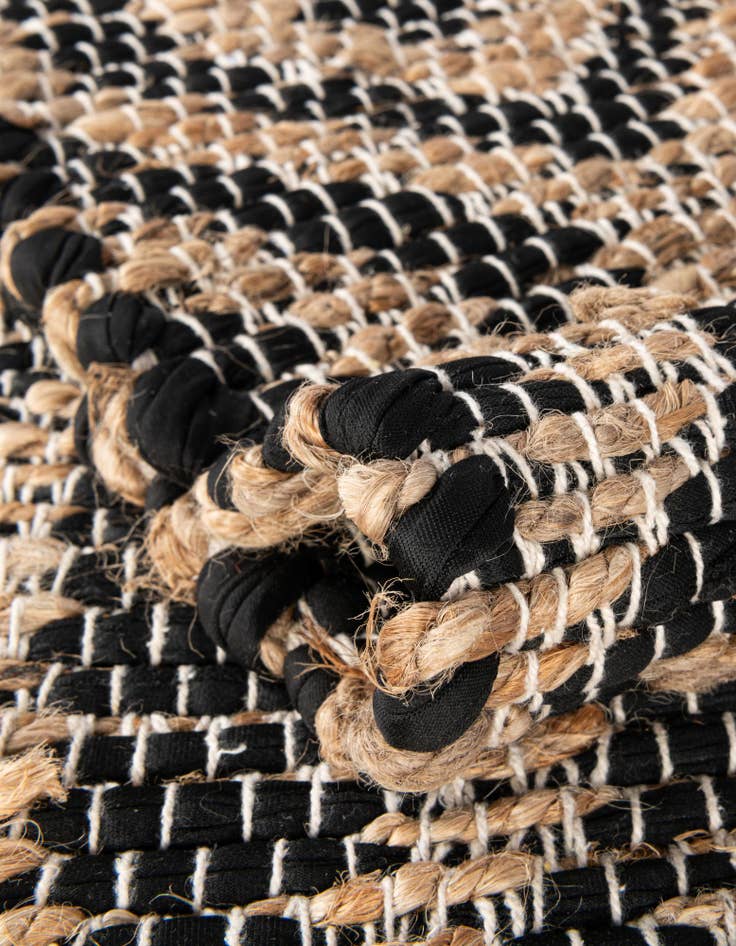 Detail image of  2' 2 x 3' 7  Hand Woven Chindi Jute Hearth Rug