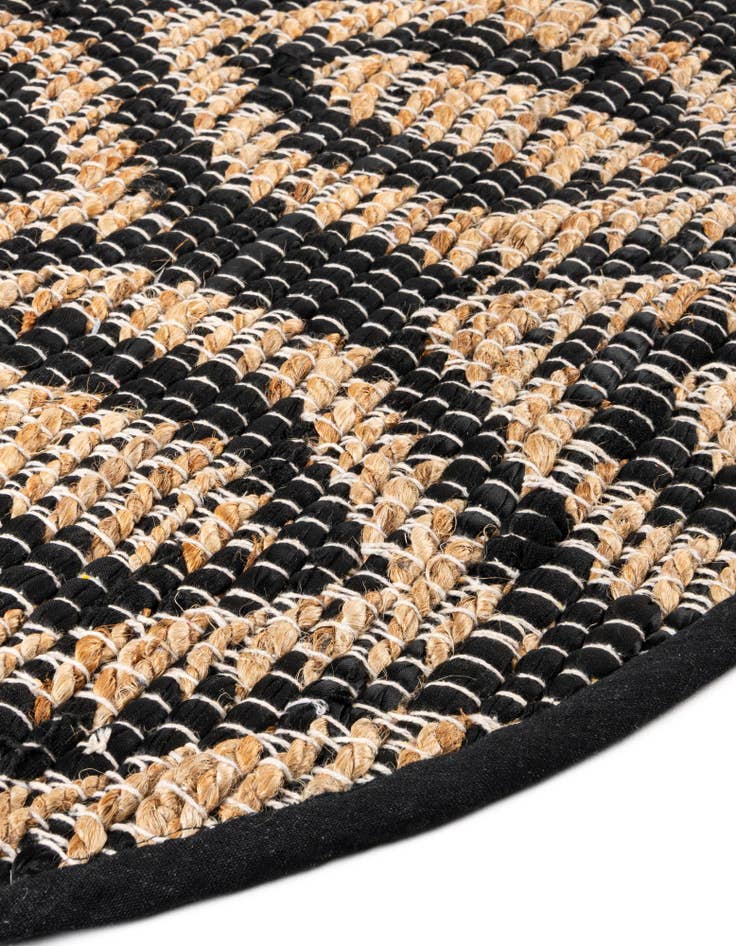 Detail image of  2' 2 x 3' 7  Hand Woven Chindi Jute Hearth Rug