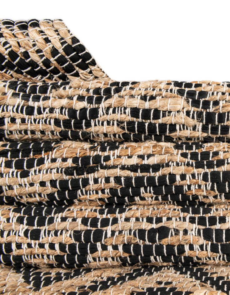 Detail image of  2' 2 x 3' 7  Hand Woven Chindi Jute Hearth Rug