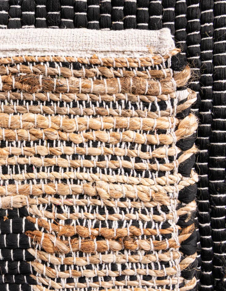 Detail image of  2' 6 x 9'  Hand Woven Chindi Jute Runner Rug