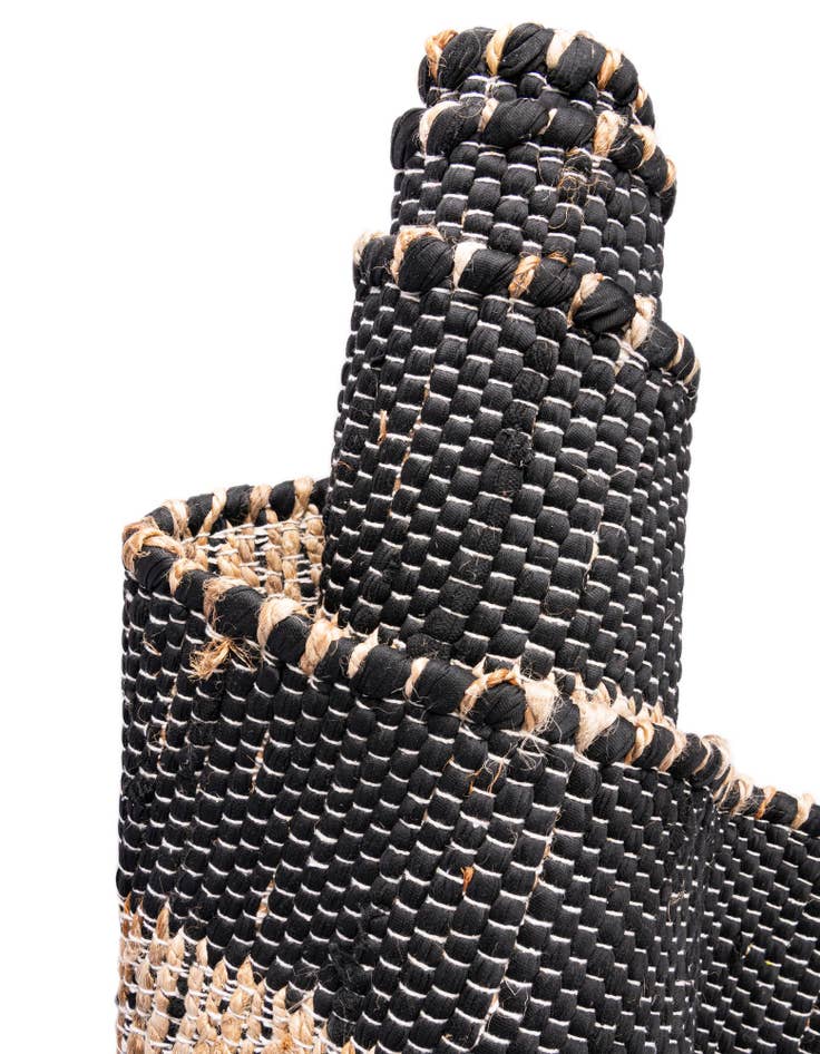 Detail image of  2' 6 x 9'  Hand Woven Chindi Jute Runner Rug