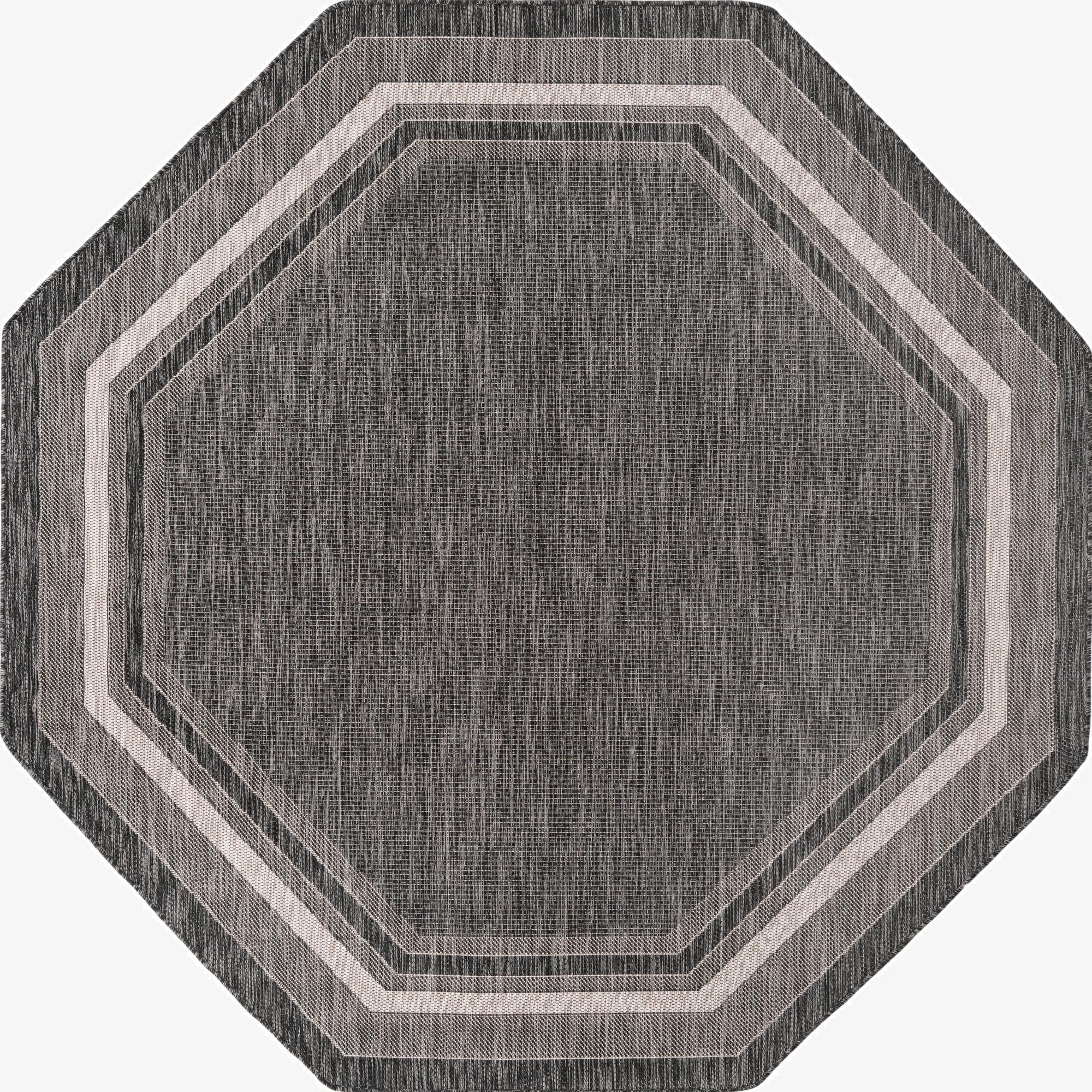  7' 10 x 7' 10  Washable Border Indoor / Outdoor Octagon Rug
