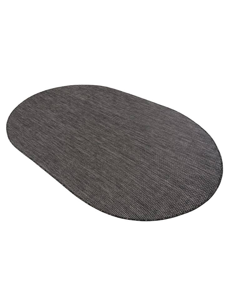 Detail image of  5' 3 x 8'  Washable Solid Indoor / Outdoor Oval Rug