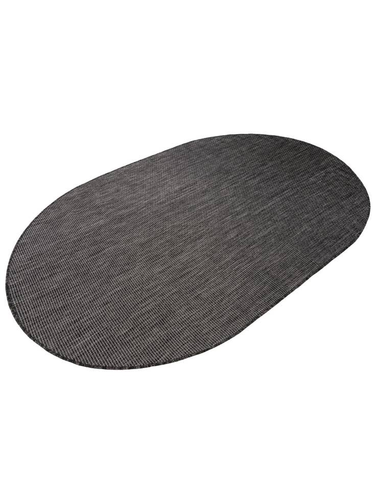 Detail image of  5' 3 x 8'  Washable Solid Indoor / Outdoor Oval Rug