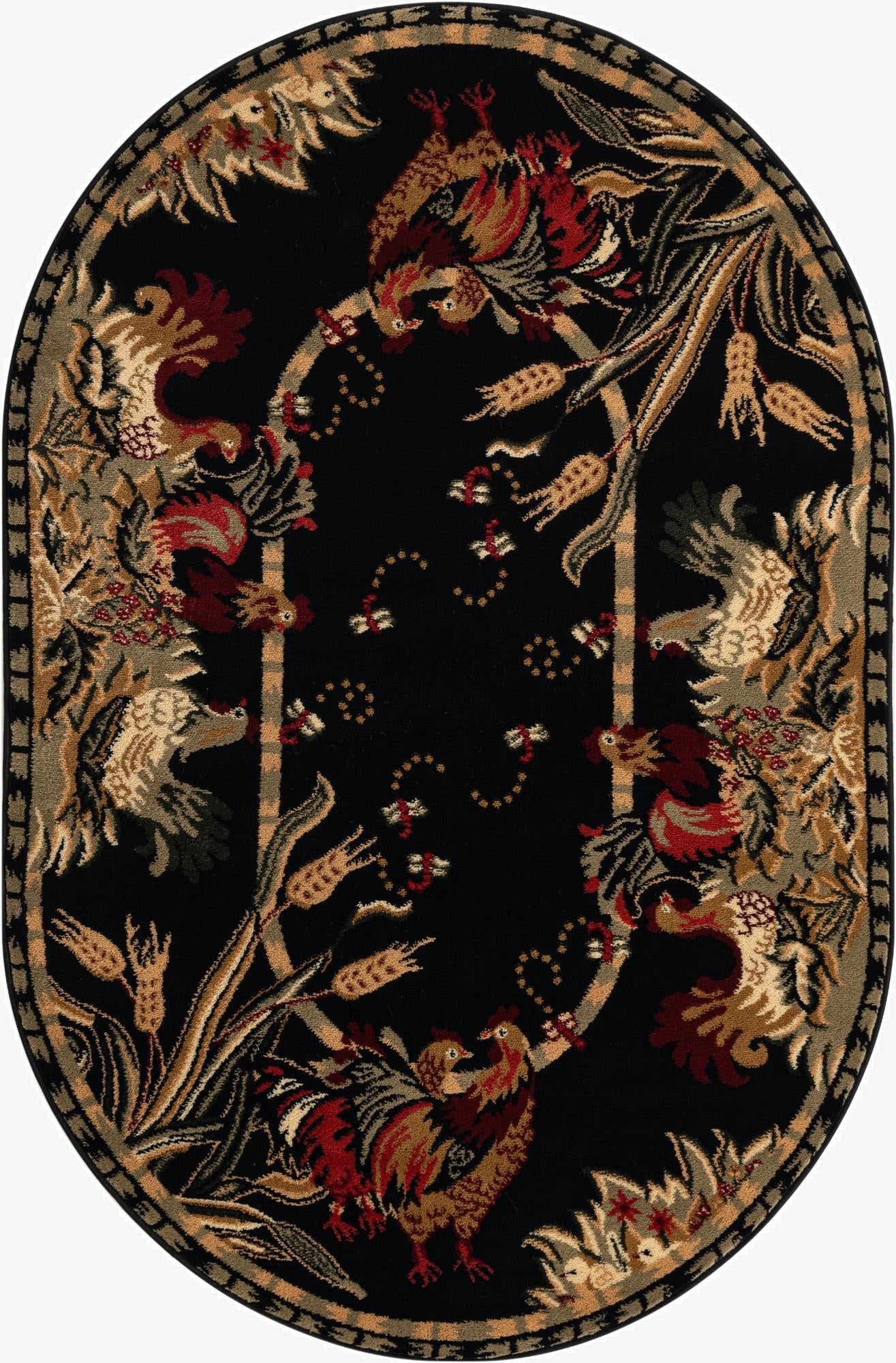  4' x 6' Pastoral Oval Rug