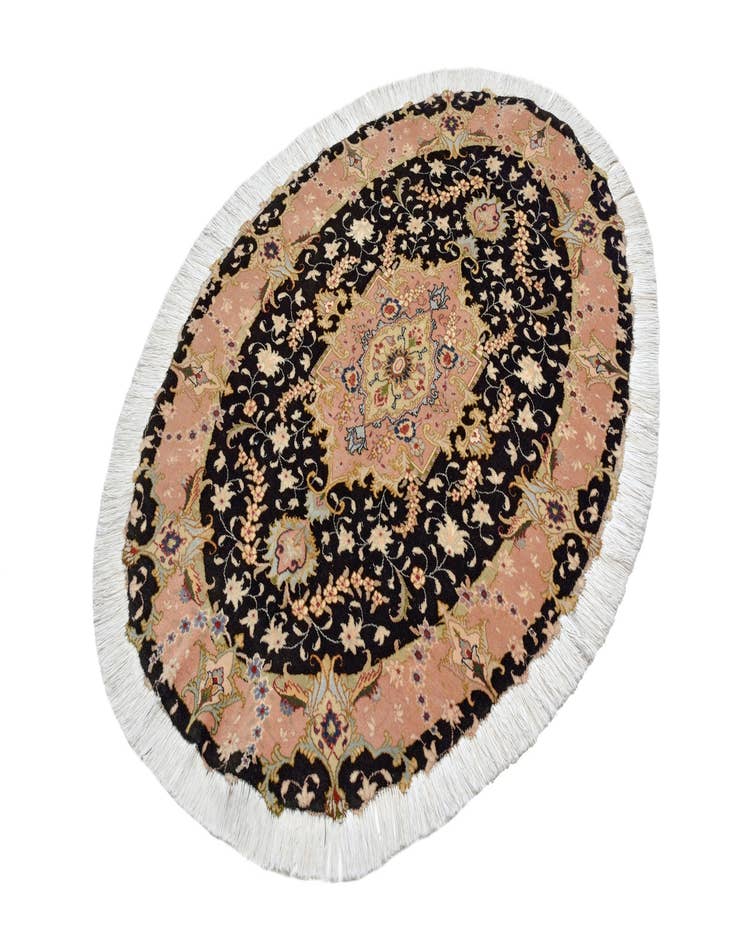 Detail image of  3' 3 x 4' 8  Hand Knotted Tabriz Persian Oval Rug