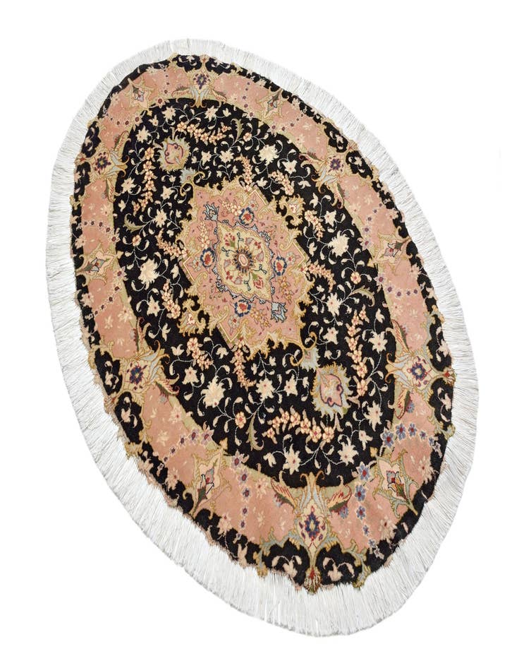 Detail image of  3' 3 x 4' 8  Hand Knotted Tabriz Persian Oval Rug