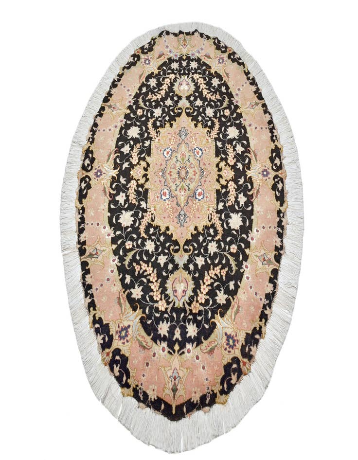 Detail image of  3' 3 x 4' 8  Hand Knotted Tabriz Persian Oval Rug
