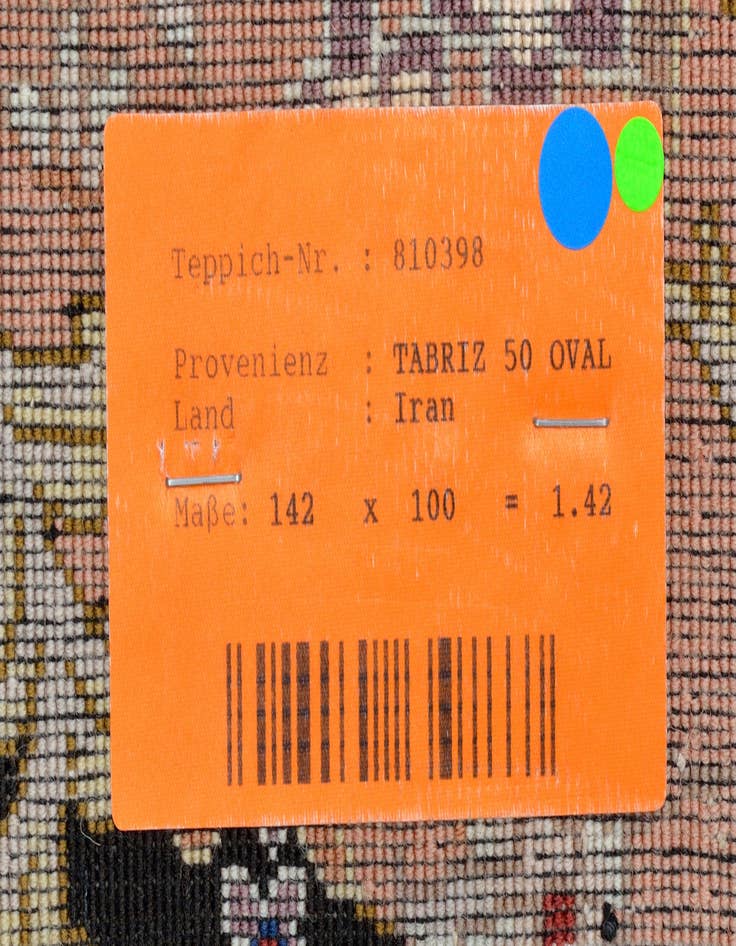 Detail image of  3' 3 x 4' 8  Hand Knotted Tabriz Persian Oval Rug