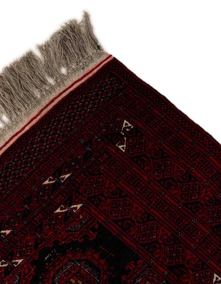 Detail image of  5' 2 x 7' 1  Hand Knotted Afghan Akhche Oriental Wool Rug