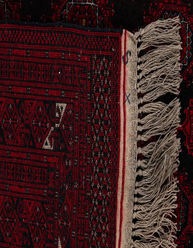 Detail image of  5' 2 x 7' 1  Hand Knotted Afghan Akhche Oriental Wool Rug