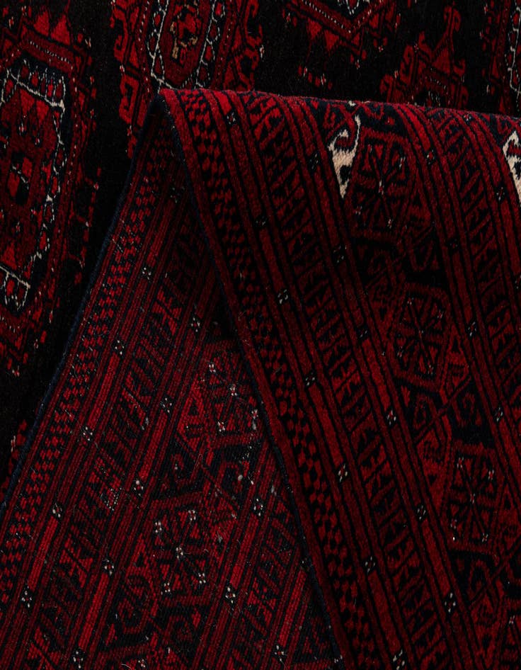 Detail image of  5' 2 x 7' 1  Hand Knotted Afghan Akhche Oriental Wool Rug