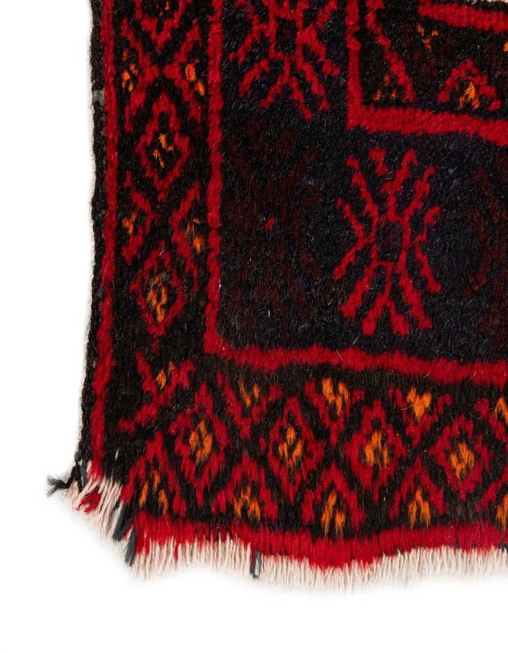 Detail image of  3' x 4' 11  Hand Knotted Afghan Ersari Wool Rug