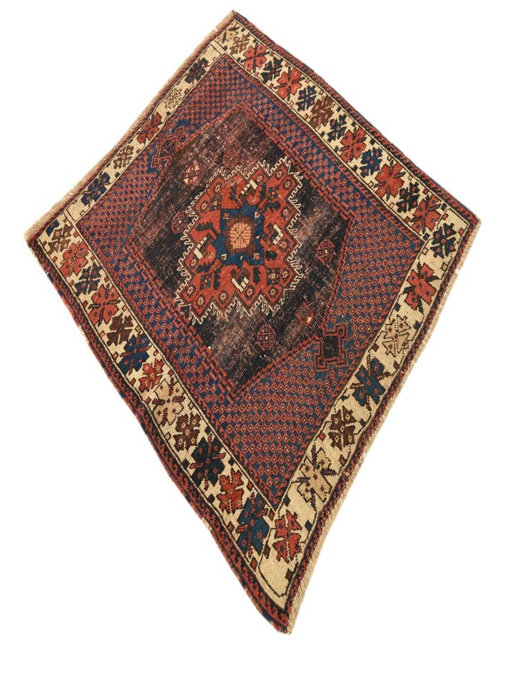 Detail image of  3' 5 x 4'  Hand Knotted Bakhtiar Persian Wool Rug