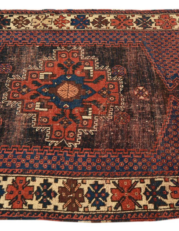 Detail image of  3' 5 x 4'  Hand Knotted Bakhtiar Persian Wool Rug