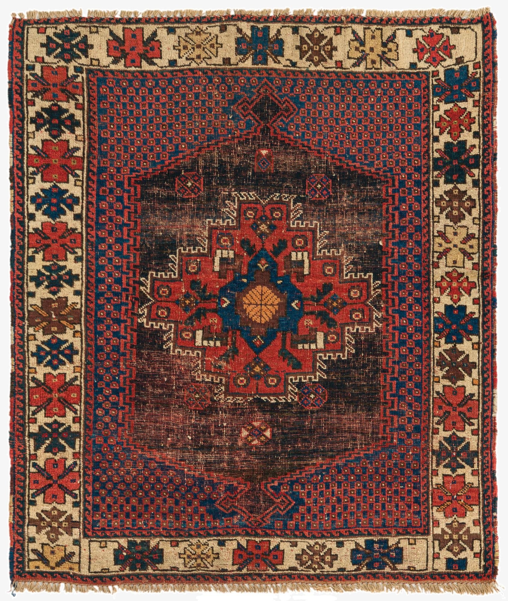  3' 5 x 4'  Hand Knotted Bakhtiar Persian Wool Rug