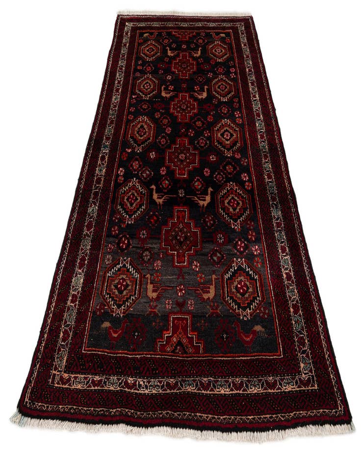 Detail image of  4' 1 x 6' 10  Hand Knotted Balouch Wool Rug