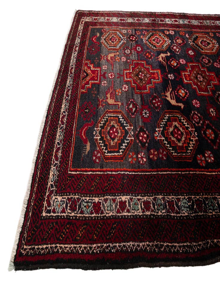 Detail image of  4' 1 x 6' 10  Hand Knotted Balouch Wool Rug