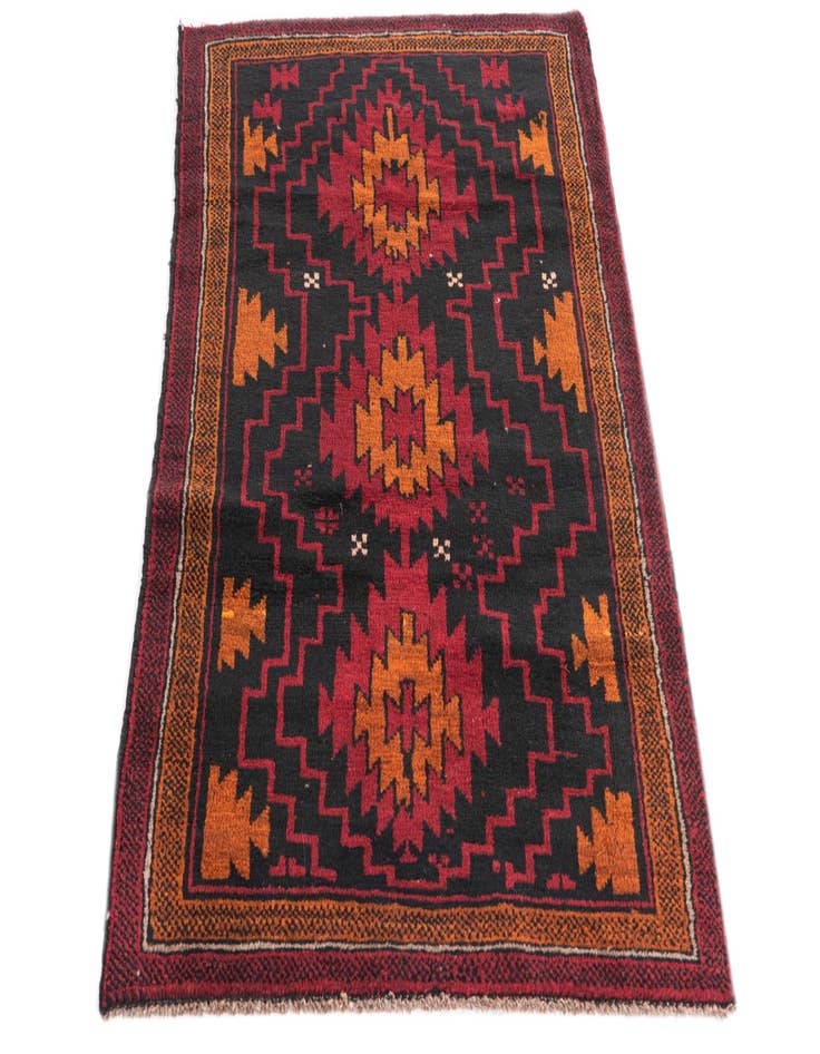 Detail image of  3' x 4' 8  Hand Knotted Balouch Persian Wool Rug