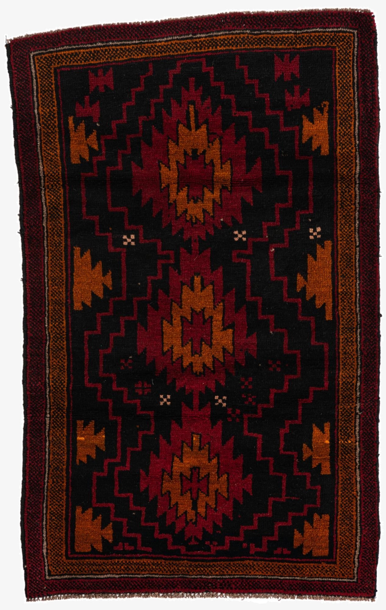  3' x 4' 8  Hand Knotted Balouch Persian Wool Rug