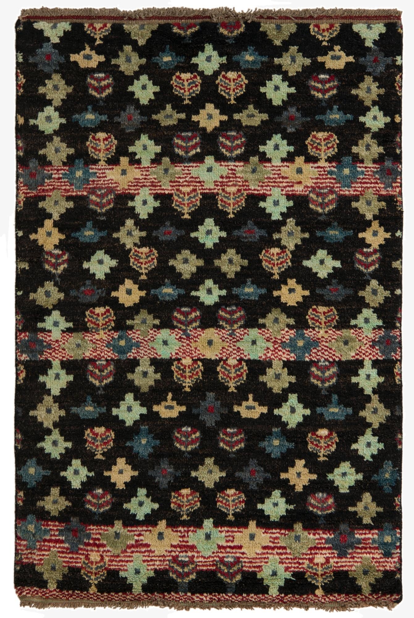  4' 1 x 6' 2  Hand Knotted Balouch Wool Rug