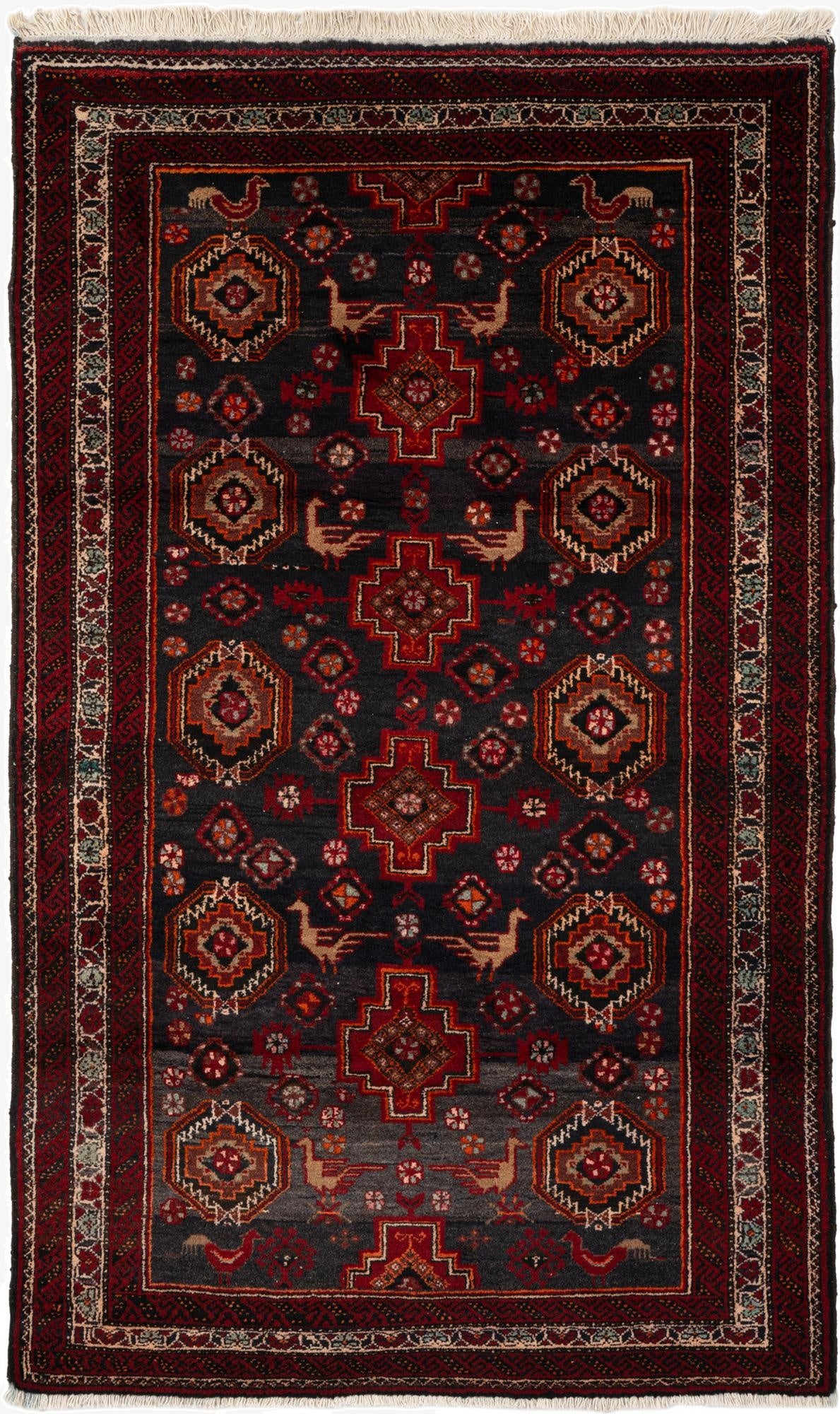  4' 1 x 6' 10  Hand Knotted Balouch Wool Rug