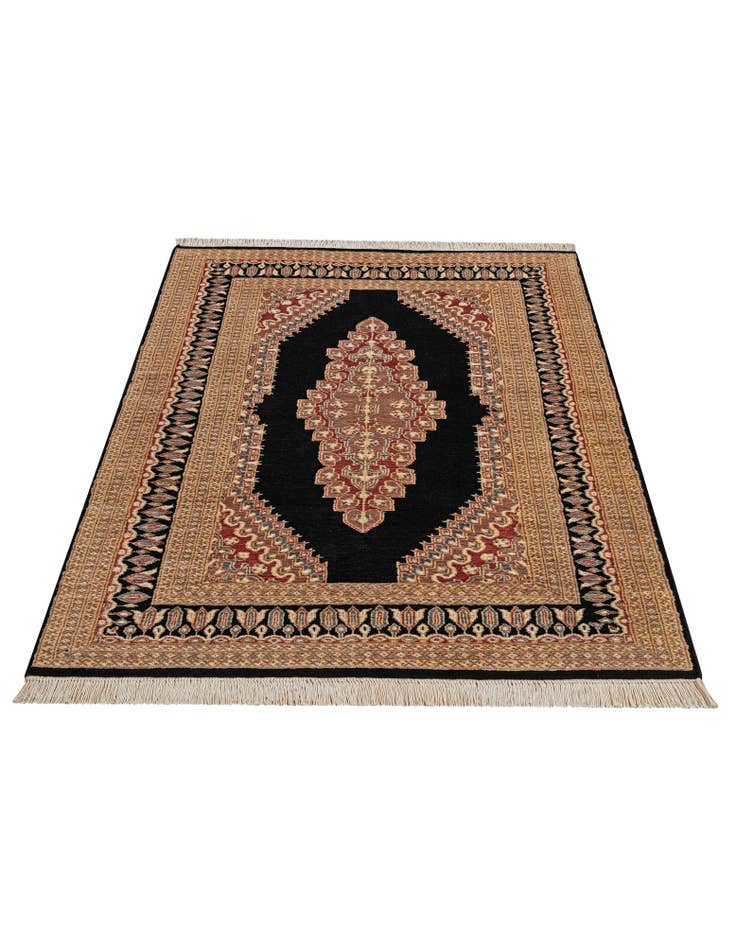 Detail image of  4' 2 x 5' 11  Hand Knotted Bokhara Oriental Rug