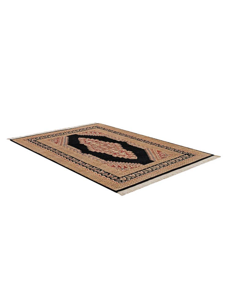 Detail image of  4' 2 x 5' 11  Hand Knotted Bokhara Oriental Rug