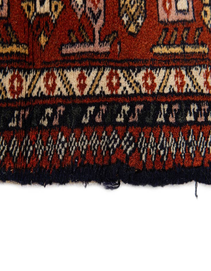 Detail image of  3' 2 x 4' 10  Hand Knotted Bokhara Oriental Wool Rug