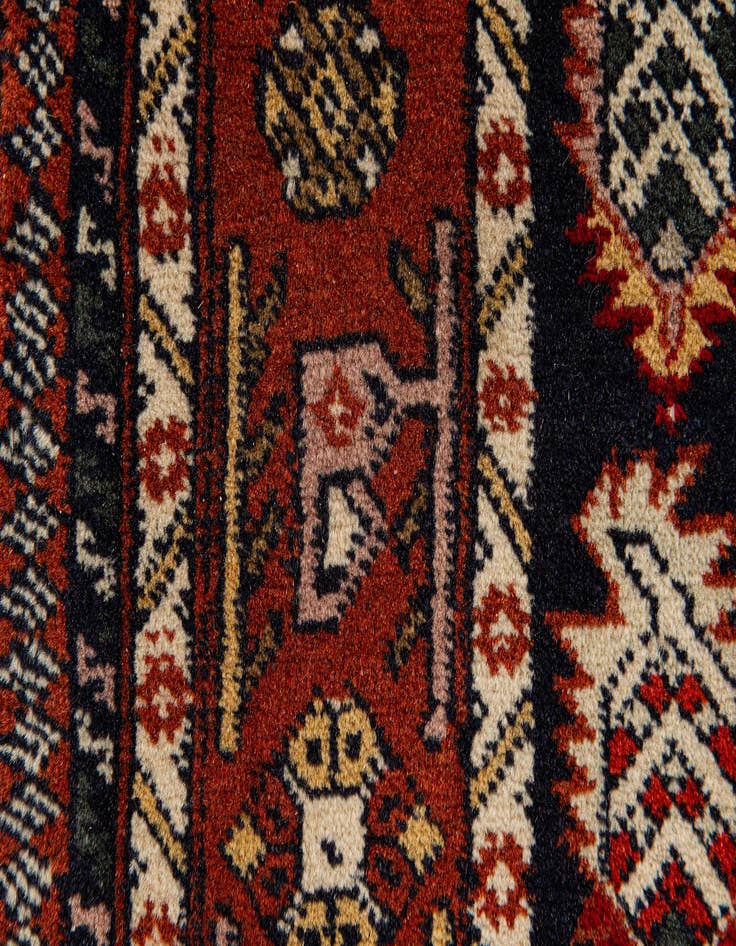 Detail image of  3' 2 x 4' 10  Hand Knotted Bokhara Oriental Wool Rug