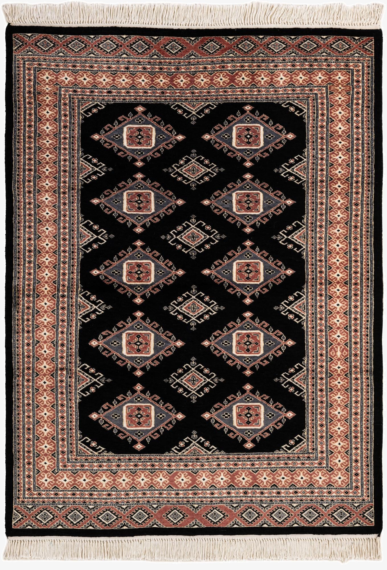  4' 3 x 5' 10  Hand Knotted Bokhara Rug