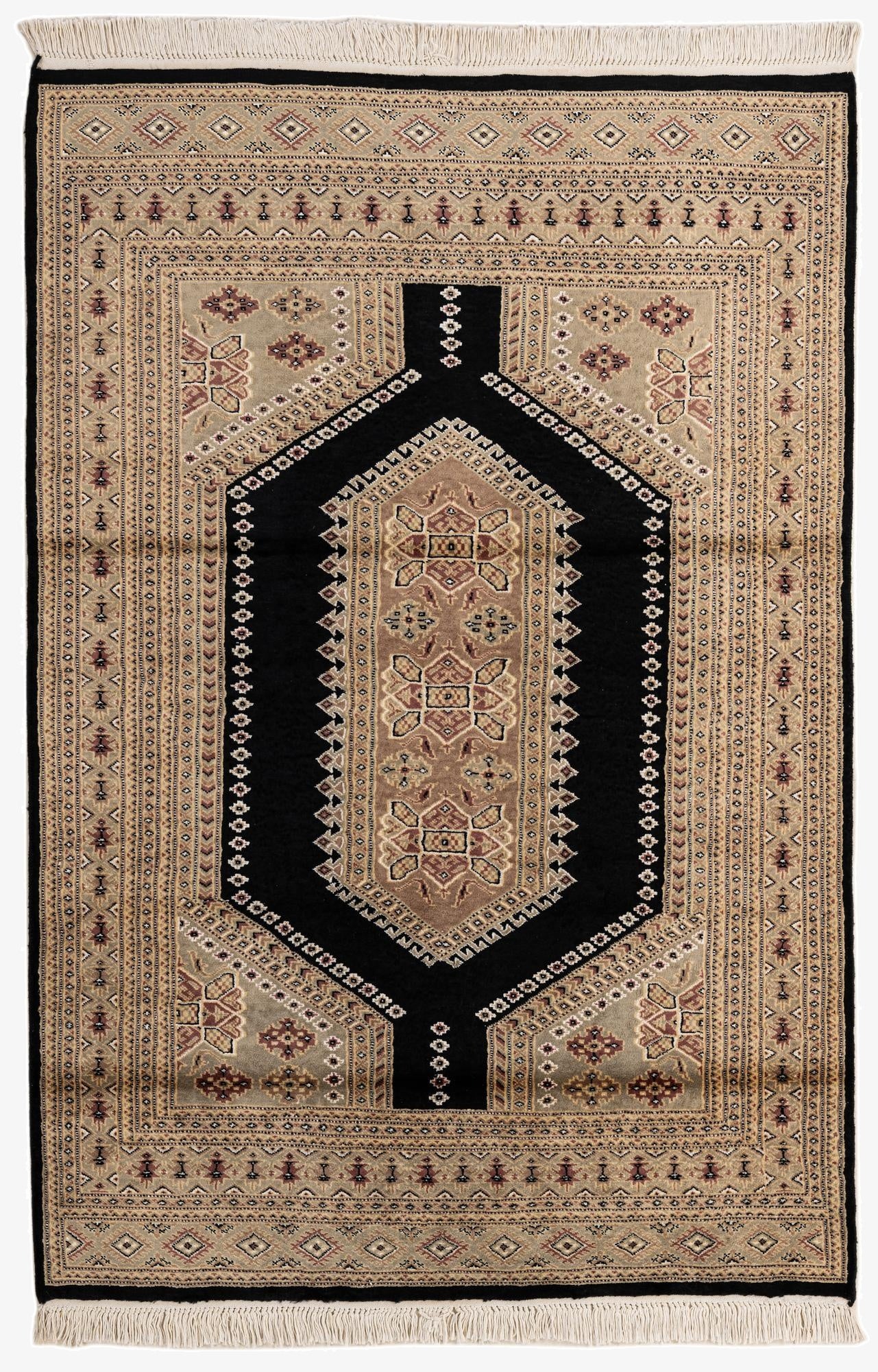 4' 2 x 6' 4  Hand Knotted Bokhara Oriental Rug
