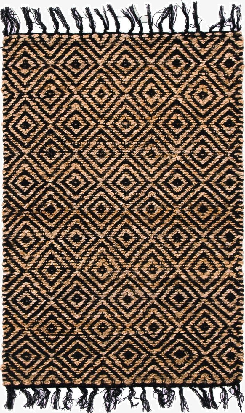  2' x 3' 1  Hand Woven Braided Jute Rug